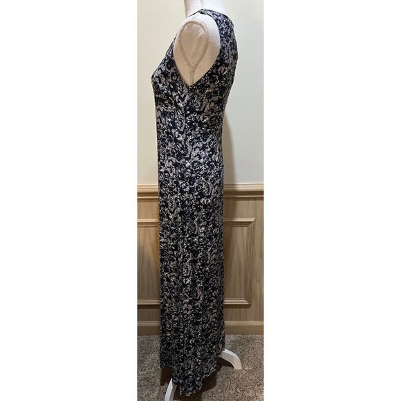 VTG 90s U.S.A. Classic Authentic Outfitters Floral Maxi Dress Sz 6 Romantic Blue - Picture 4 of 7